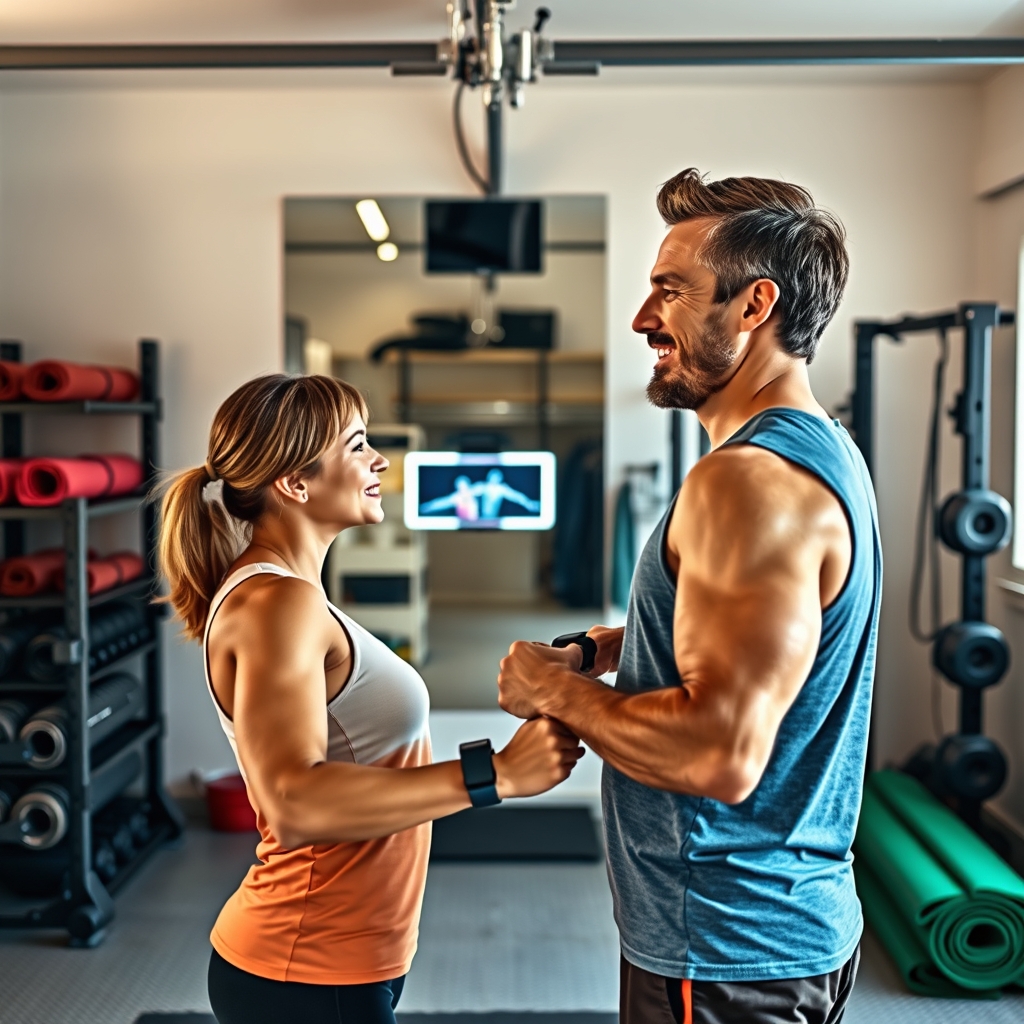 home gym mirror with screen - Illustration 3