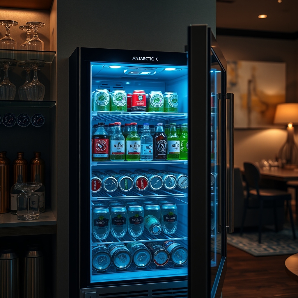beverage refrigerator in action